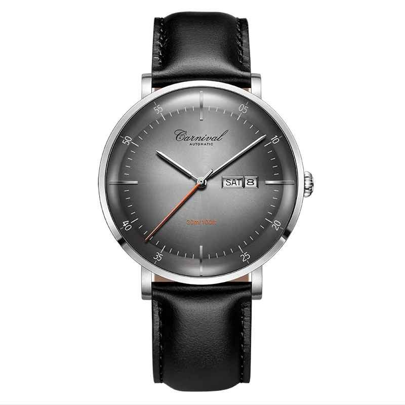 Ceas barbatesc CARNIVAL C8894G-1   Automatic, mecanic, safir, curea piele