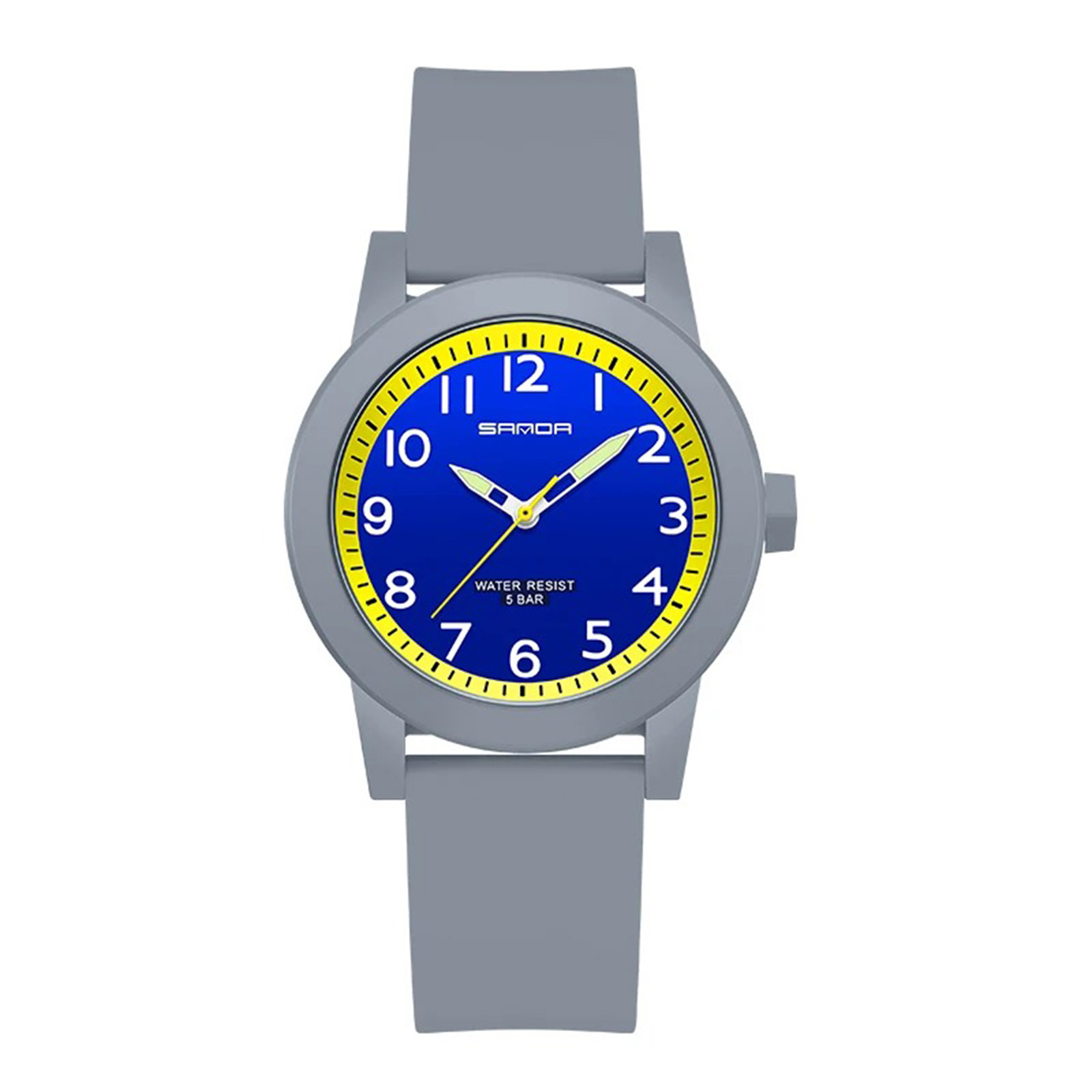 Ceas Copii Sanda 3221 Albastru-Gri ,   Design Sport, Analog, Functii Multiple, Rezistent la Apa 5ATM