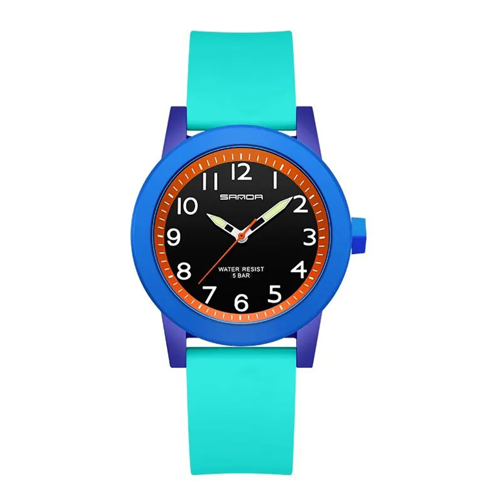 Ceas Copii Sanda 3221 Albastru-Sky ,   Design Sport, Analog, Functii Multiple, Rezistent la Apa 5ATM