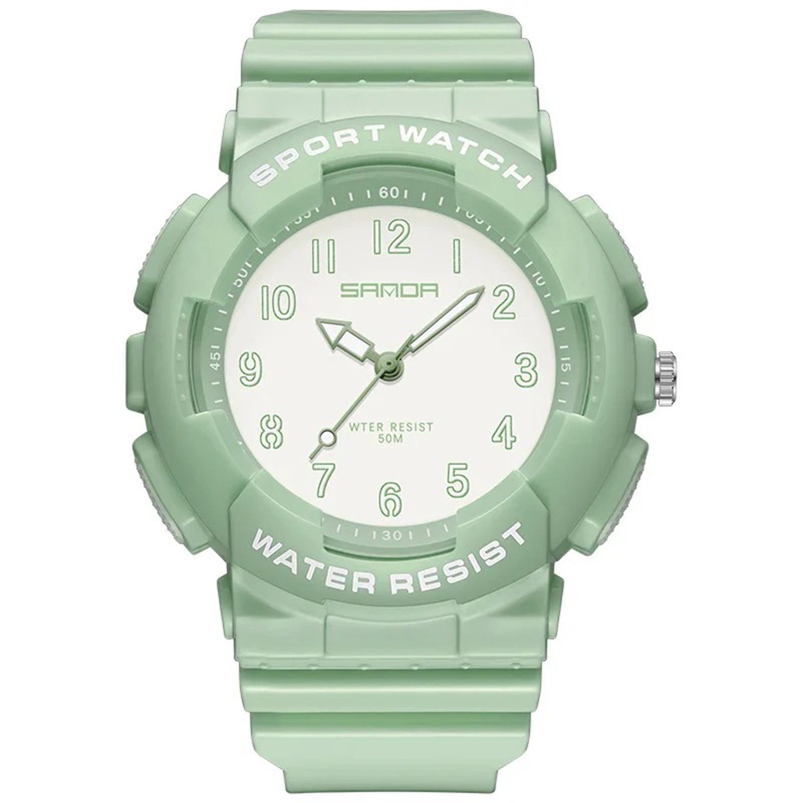 Ceas Copii Sanda 6094 Verde ,   Design Sport, Analog, Rezistent la socuri, Rezistent la Apa 5ATM