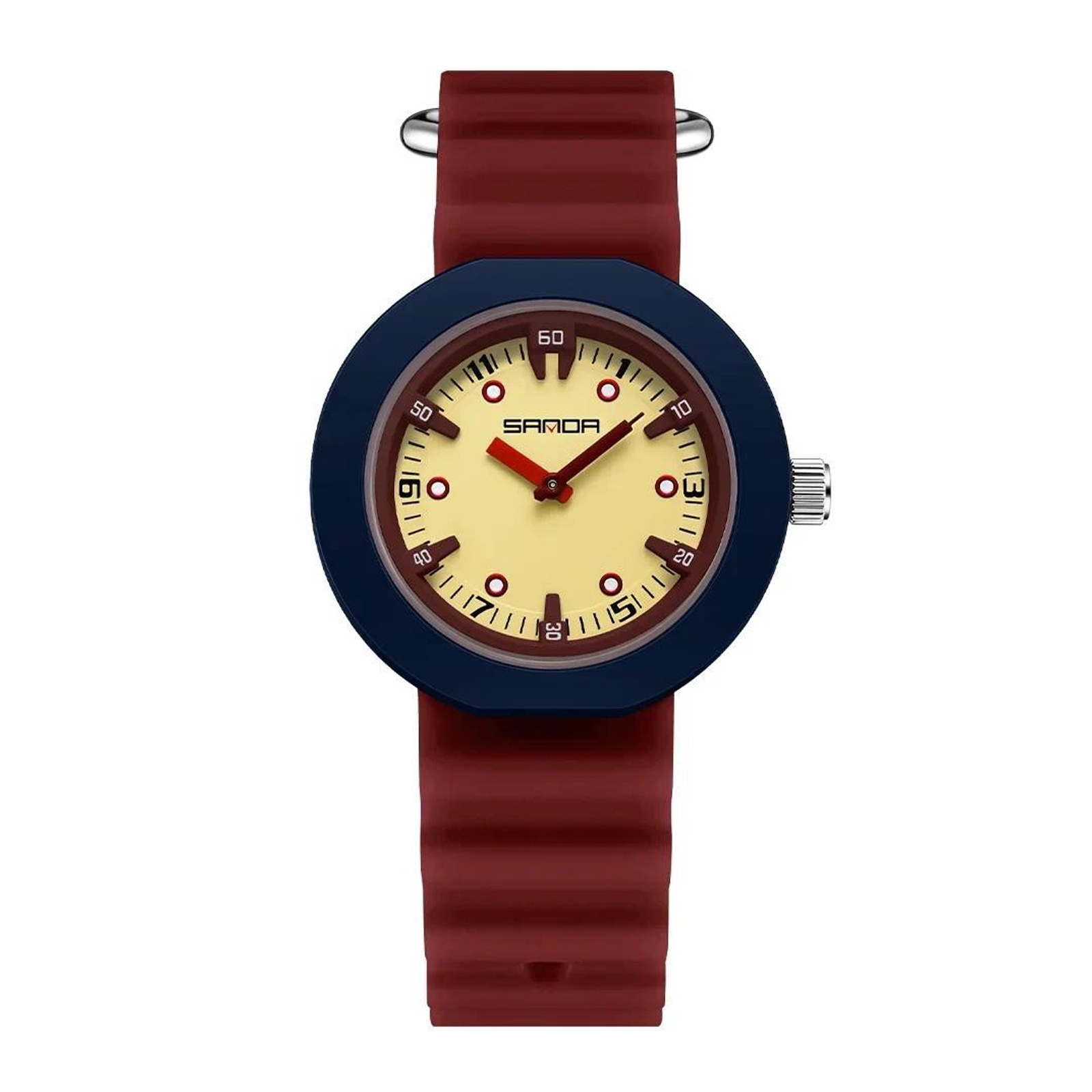 Ceas Copii Sanda 9108 Rosu ,   Design Fashion, Analog, Rezistent la Apa 3ATM
