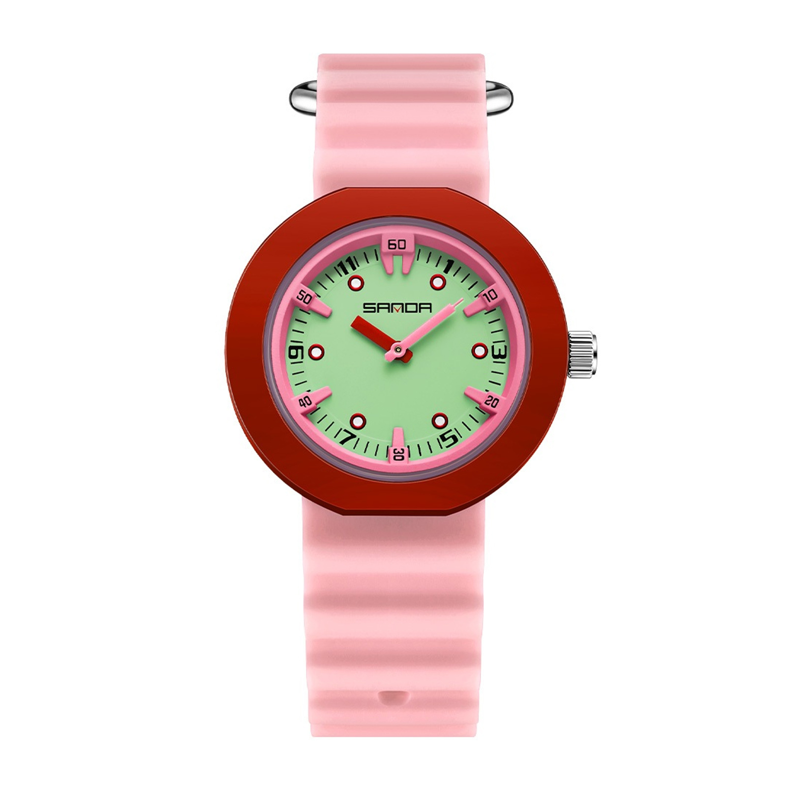 Ceas Copii Sanda 9108 Roz ,   Design Fashion, Analog, Rezistent la Apa 3ATM