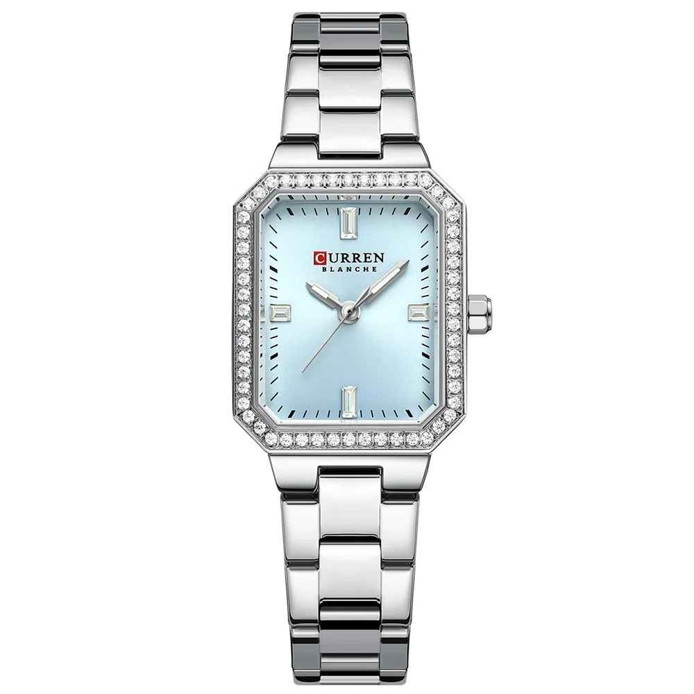 Ceas dama Curren Elegant ,   Cadran albastru, bratara argintie, stil elegant si modern