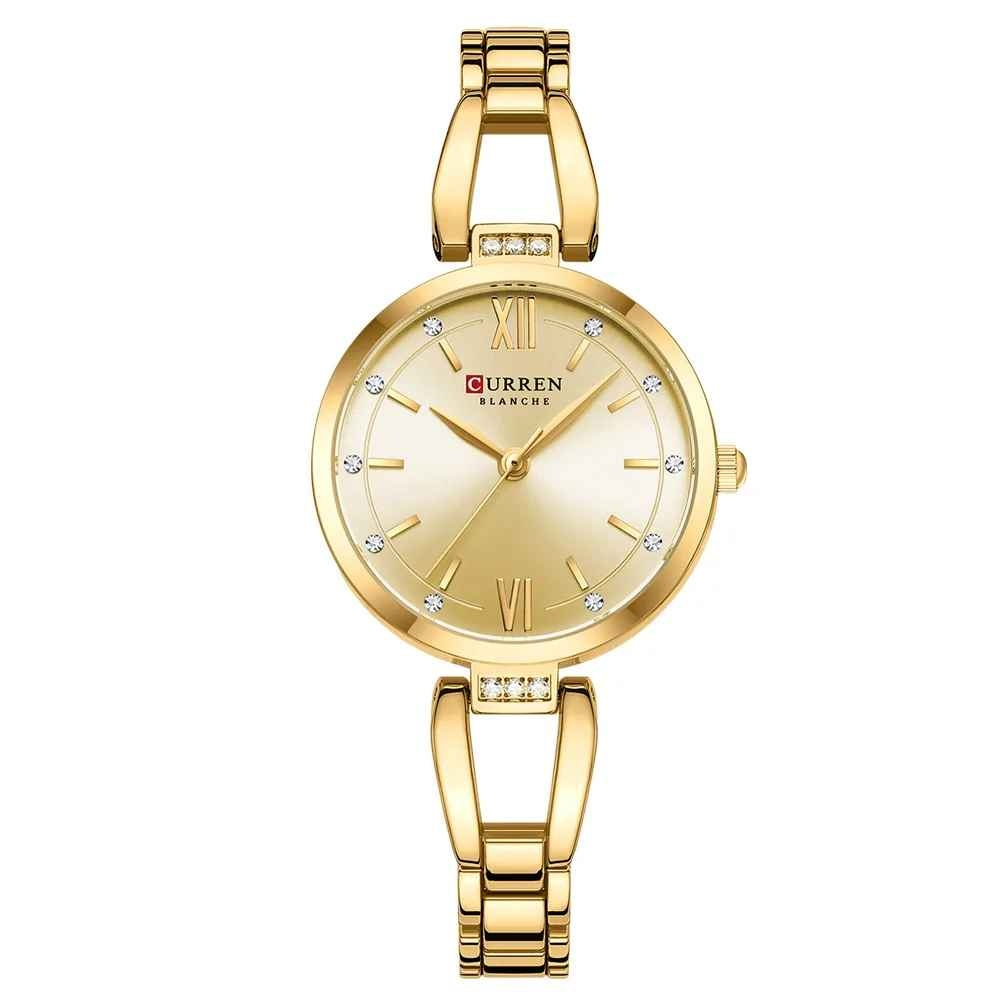 Ceas Dama CURREN Quartz ,   Elegant, cu Bratara din Otel Inoxidabil si Cristale Stralucitoare
