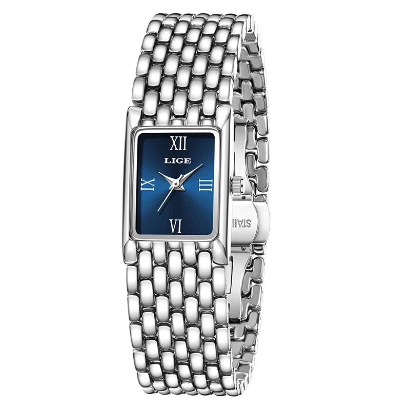 Ceas Dama Lige 89156 Argintiu-Albastru ,   Design Fashion, Functii Multiple, Afisaj Luminos, Rezistent la Apa 3ATM
