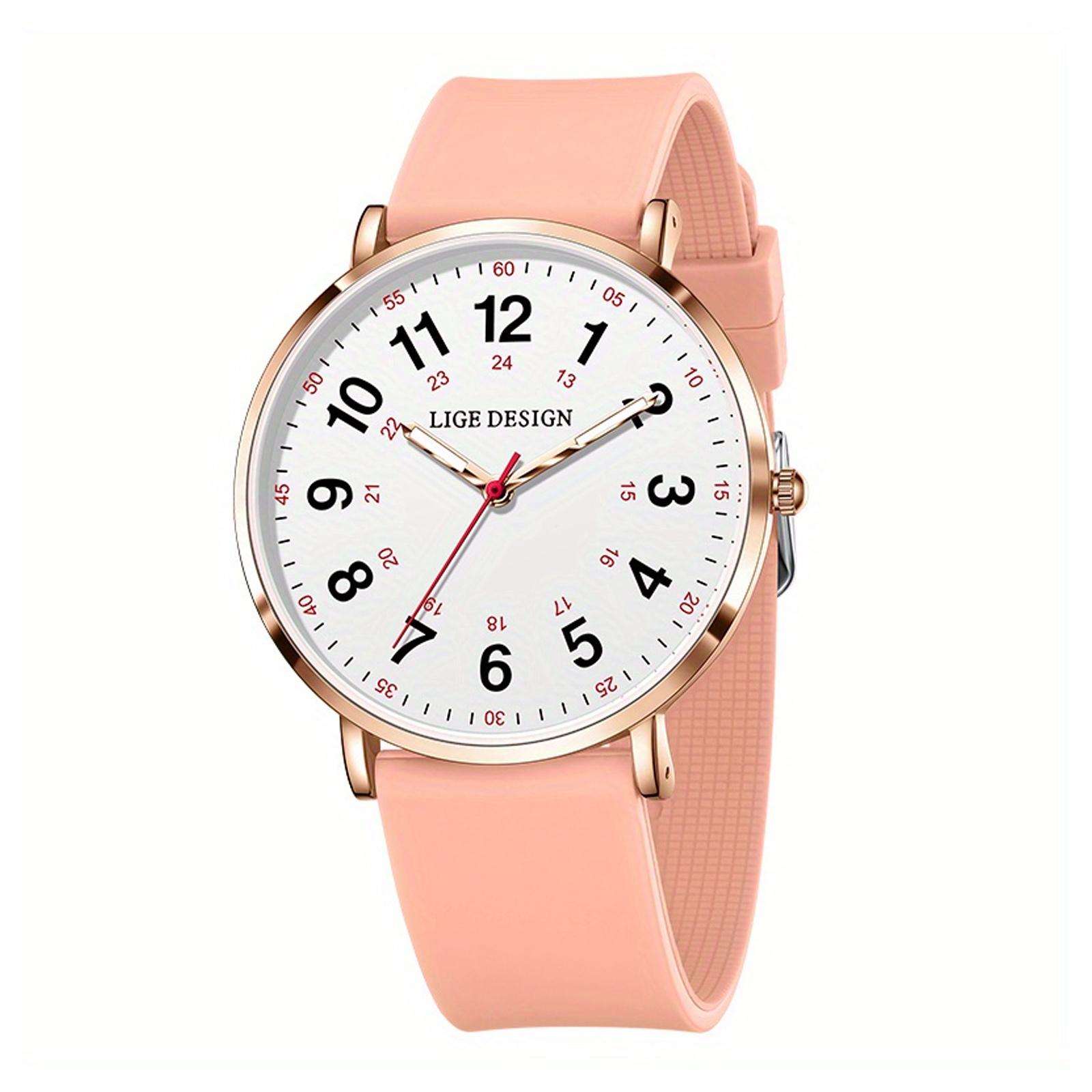 Ceas Dama Lige 89168 Rose-Alb ,   Design Fashion, Functii Multiple, Cronograf, Rezistent la Apa 3ATM
