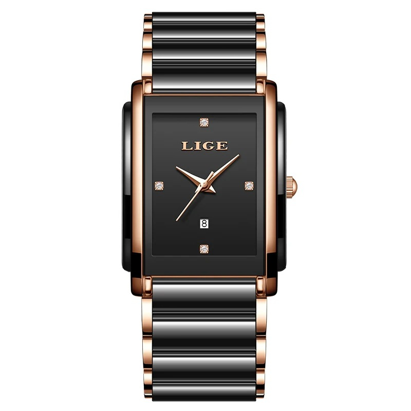 Ceas Dama Lige 89188 Rose Auriu-Negru ,   Design Fashion, Functii Multiple, Afisaj Luminos, Rezistent la Apa 3ATM