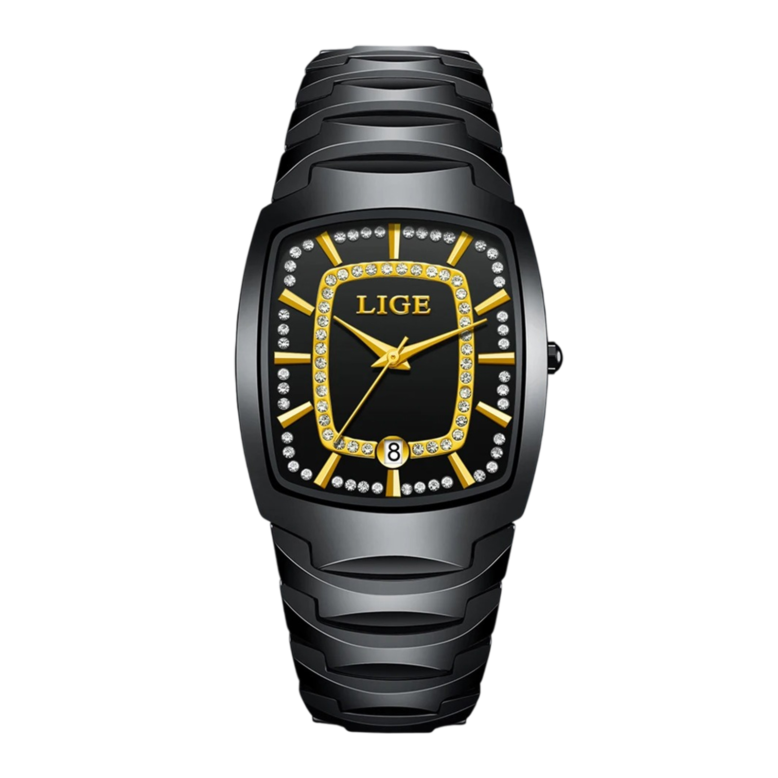 Ceas Dama Lige 89189 Auriu-Negru ,   Design Fashion, Functii Multiple, Afisaj Luminos, Rezistent la Apa 3ATM