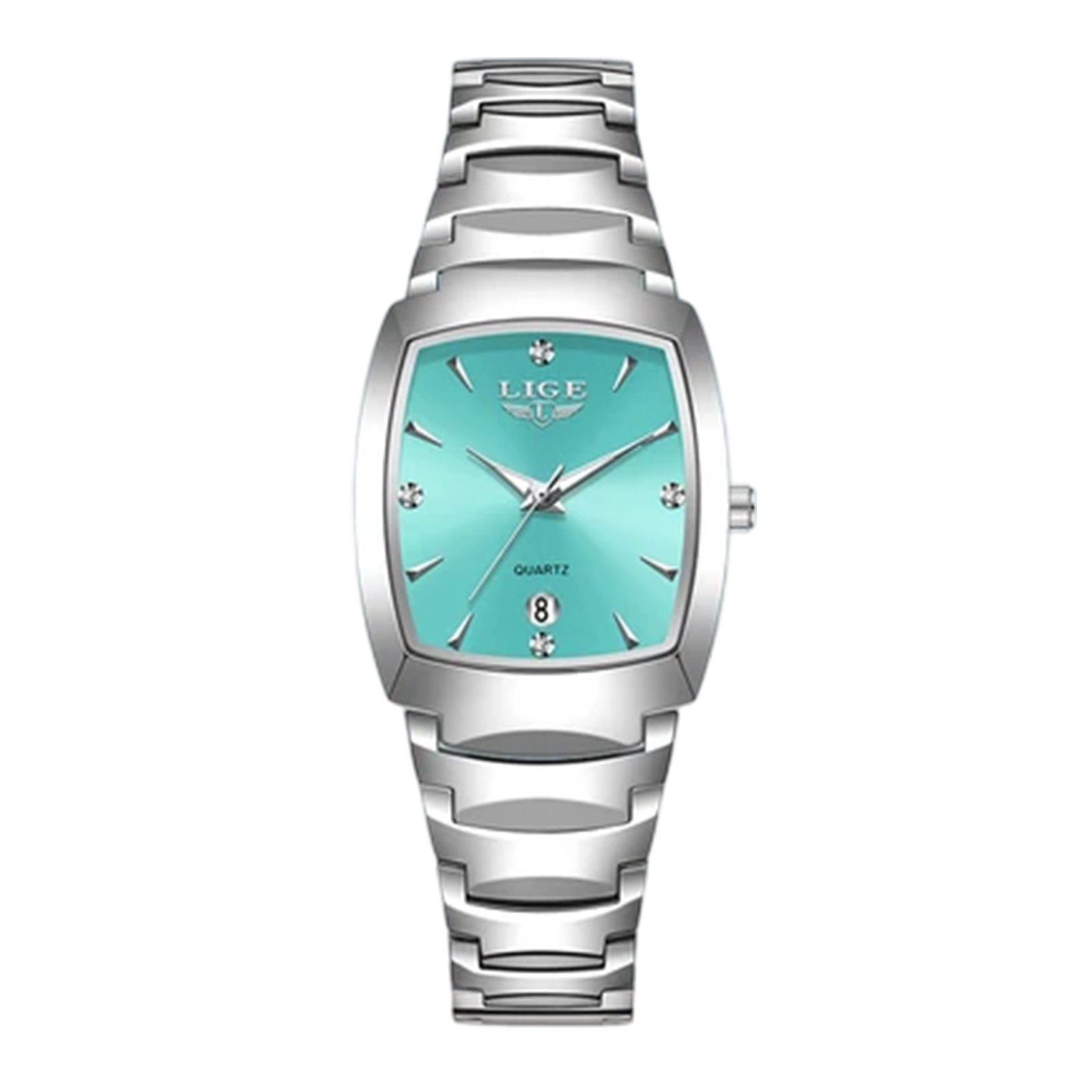 Ceas Dama Lige 89257 Argintiu-Verde ,   Design Fashion, Functii Multiple, Afisaj Luminos, Rezistent la Apa 3ATM