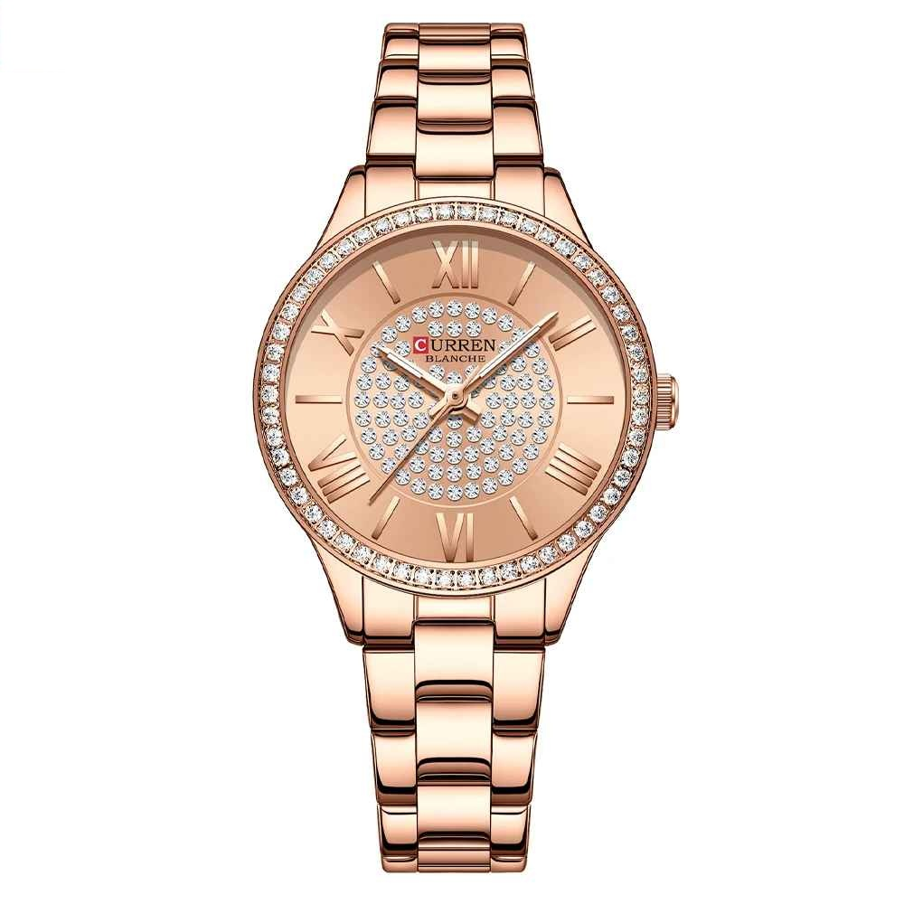 Ceas de dama Curren Roze ,   Elegant, cu mecanism quartz si bratara metalica de lux