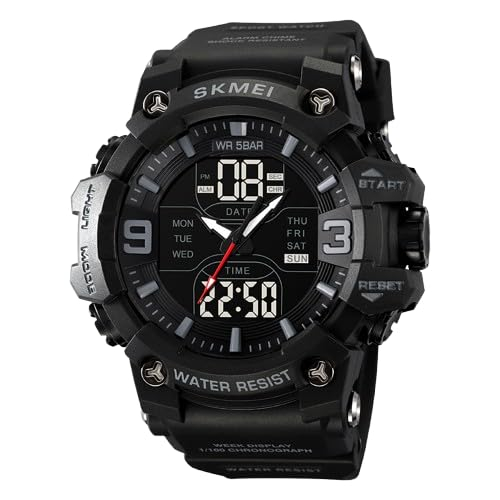 Ceas Sport Barbatesc SKMEI 2222 ,   Analog-Digital, Dual Time, Cronometru, Alarma, Rezistent la Apa 50m, Design Robust