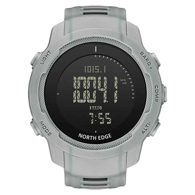 Ceas sport digital NORTH EDGE Vertico, fibra de carbon, cadran negru, altimetru, barometru, busola, termometru, pedometru, rezistent la apa 50M,