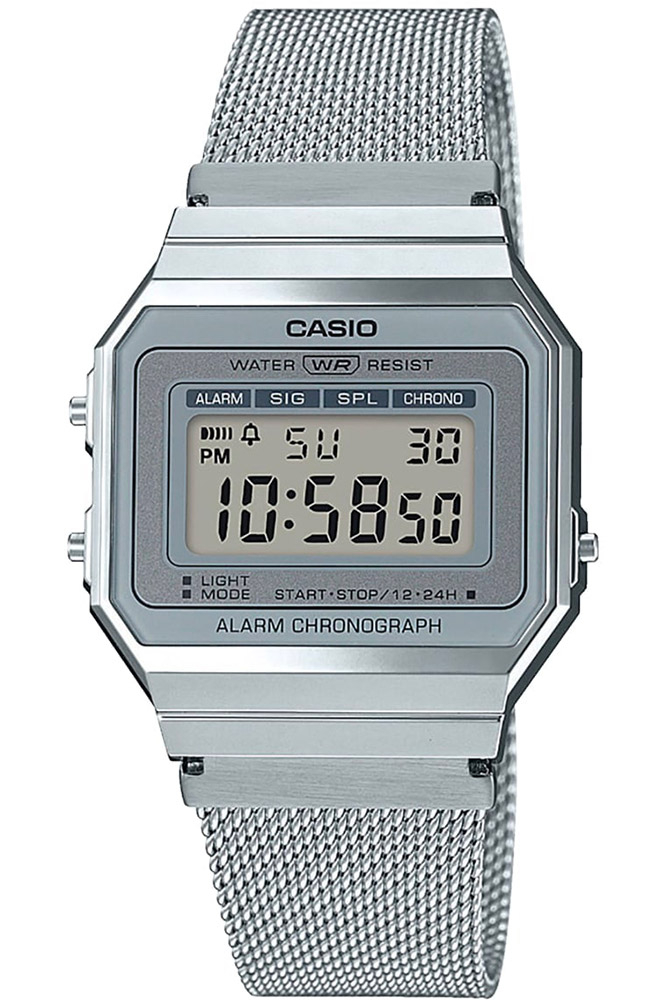 Ceas unisex CASIO Retro Vintage Casual UNX DIG SS SILV