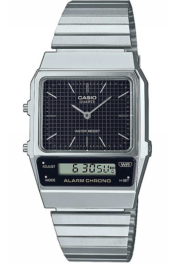 Ceas unisex CASIO Retro Vintage Casual UNX ANADIG SS BLK