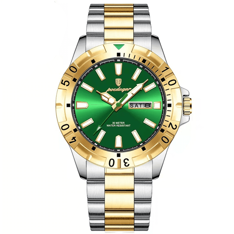 Poedagar Ceas barbatesc de mana Quartz Casual Fashion Analog  Argintiu Verde