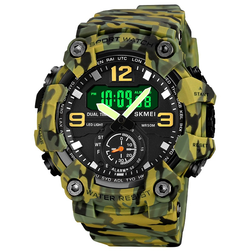 SKMEI 1965 Ceas Sport Barbati Digital, Multifunctional, 5ATM Waterproof, Alarma, Cronometru, Lumina LED, Calendar