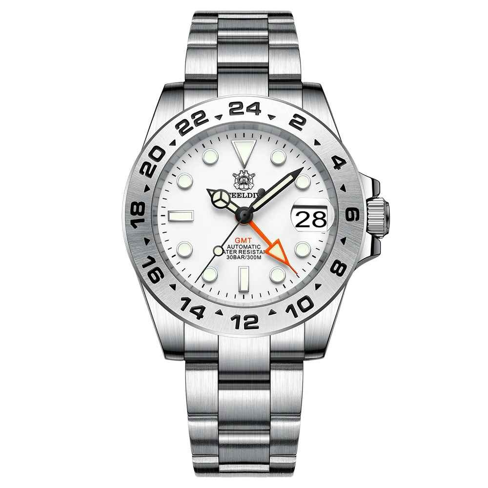 Steeldive SD1992 GMT Ceas Diver 300M, Automat NH34, Sapphire Glass, Otel Inoxidabil, Super Lumina