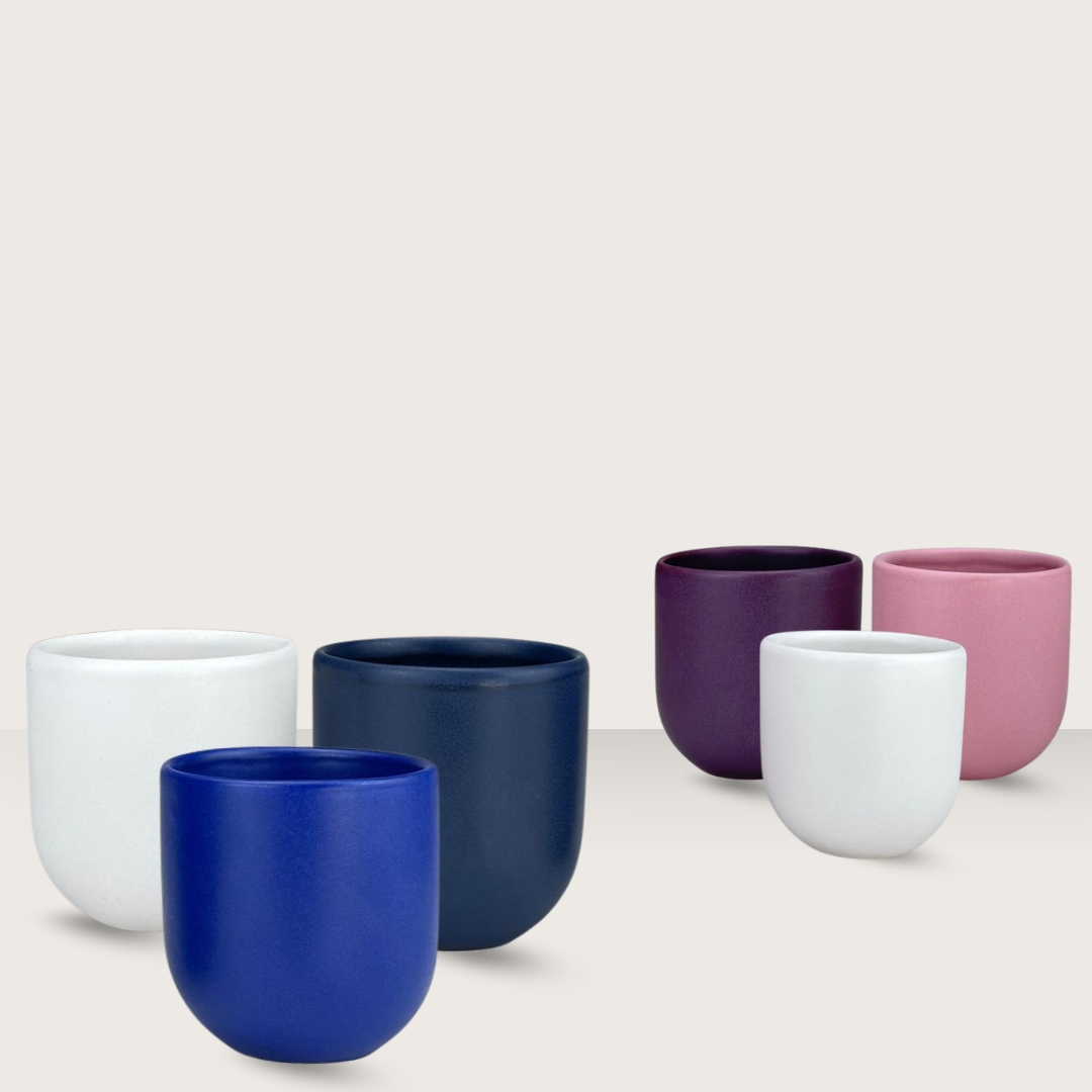 Seturi 3 cești cafea tip pahare Novum - ceramică premium, design modern