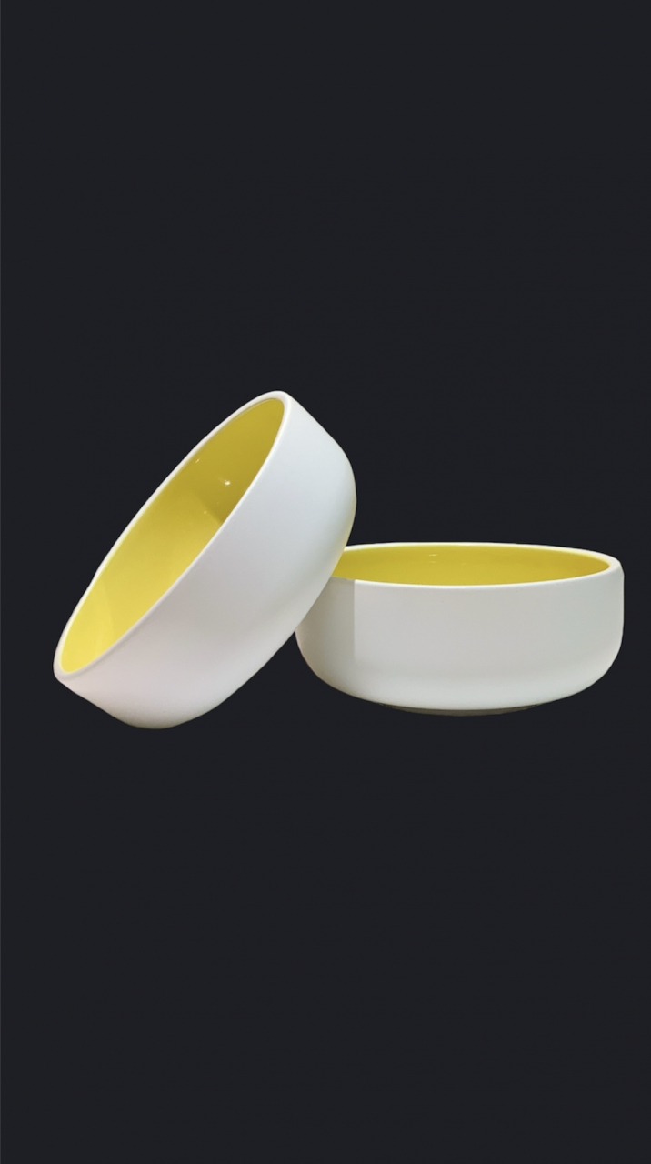 Bol COLORAT Galben ( Alb Perlat Mat Exterior Galben Lucios Interior) [6]