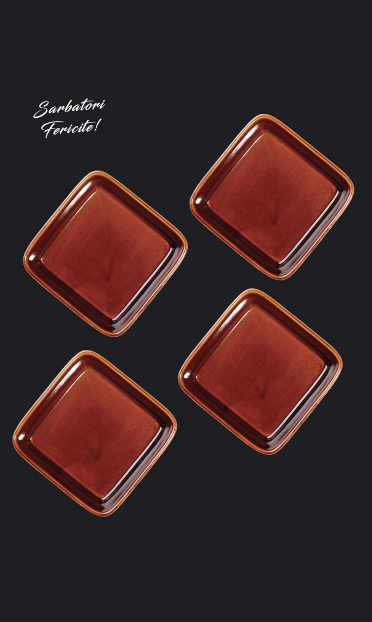 Set 4 Boluri Cuptor premium Heritage  (13 cm cu 13 cm pãtrat) 450ml [2]