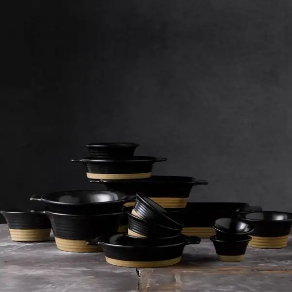 Bol Mic Heritage Negru cu manere, Deserturi (190ml) 12cm diametru (Creme Brulee) [4]