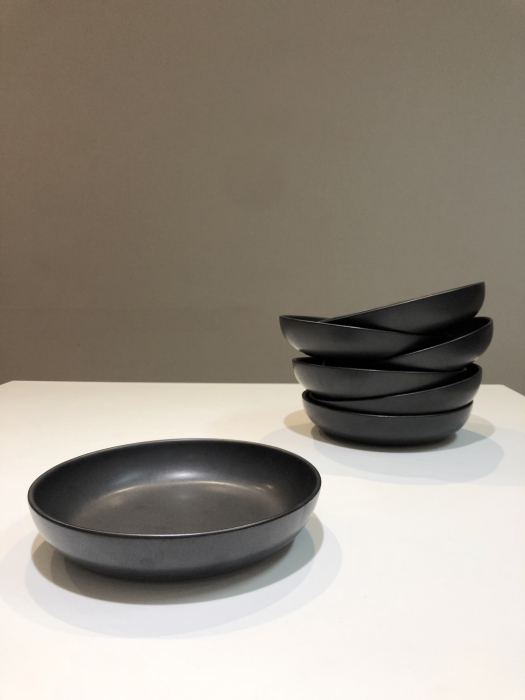 Set 48 Boluri Pasta Vulcano (Farfurie adâncã si întinsã 26cm) Negru Mat Carbon [8]
