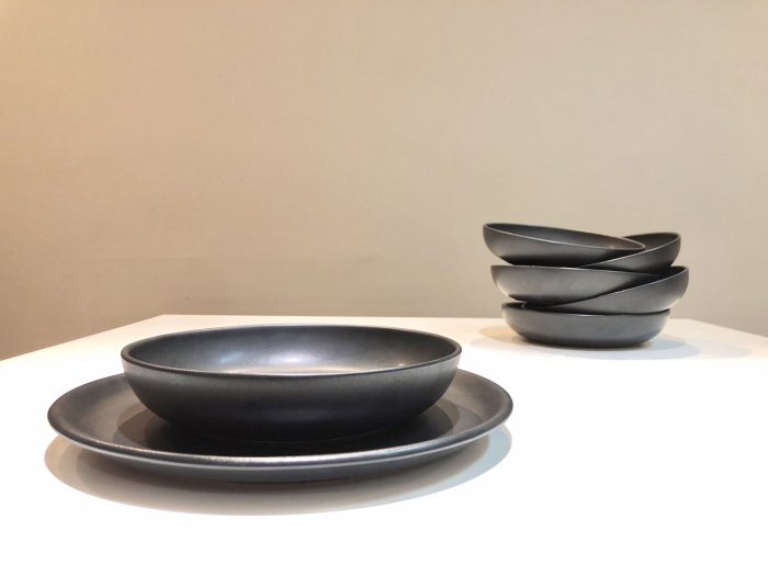 Set 48 Boluri Pasta Vulcano (Farfurie adâncã si întinsã 26cm) Negru Mat Carbon [15]