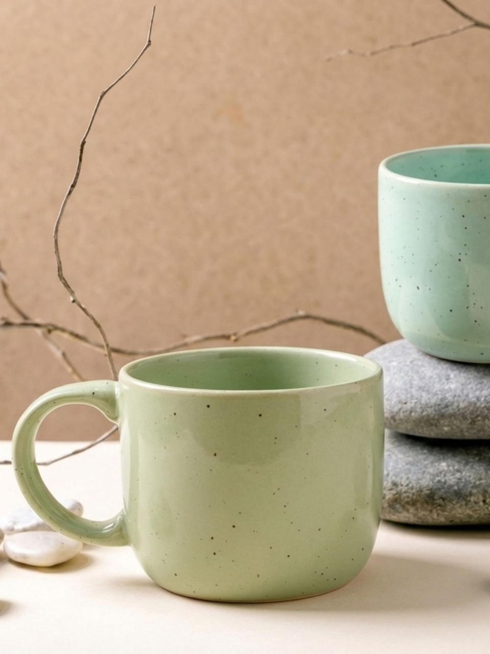 Cană cafea, Artizan Mineral Verde, glazură lucioasă, 400ml [4]