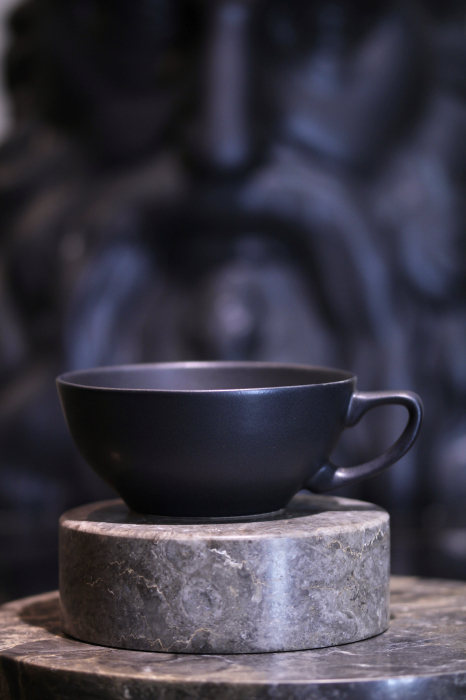 Ceascã Vulcano Adora, 250ml,  Negru Mat Carbon Indigo (ceai, cappuccino, flat white) Design Special [2]