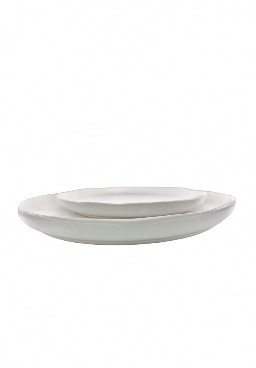 Farfurie Desert NOVUM alb mat Milk Foam 21cm (gresie ceramica glazurata manual) [2]
