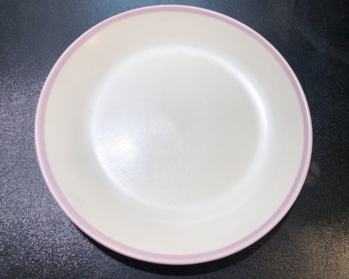 4 Farfurii Mari COLORAT (Alb Sidef Mat cu margine Roz, 26cm) [2]