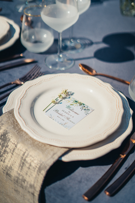 Set 24 Farfurii Mari Vintage White - (Glazurate Manual si Antichizare cu pensulare Cupru-Visiniu) [8]