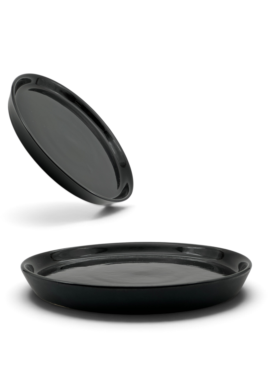 Farfurie Vulcano Duo Mare 25cm Gresie Ceramica (Negru lucios interior exterior) [5]