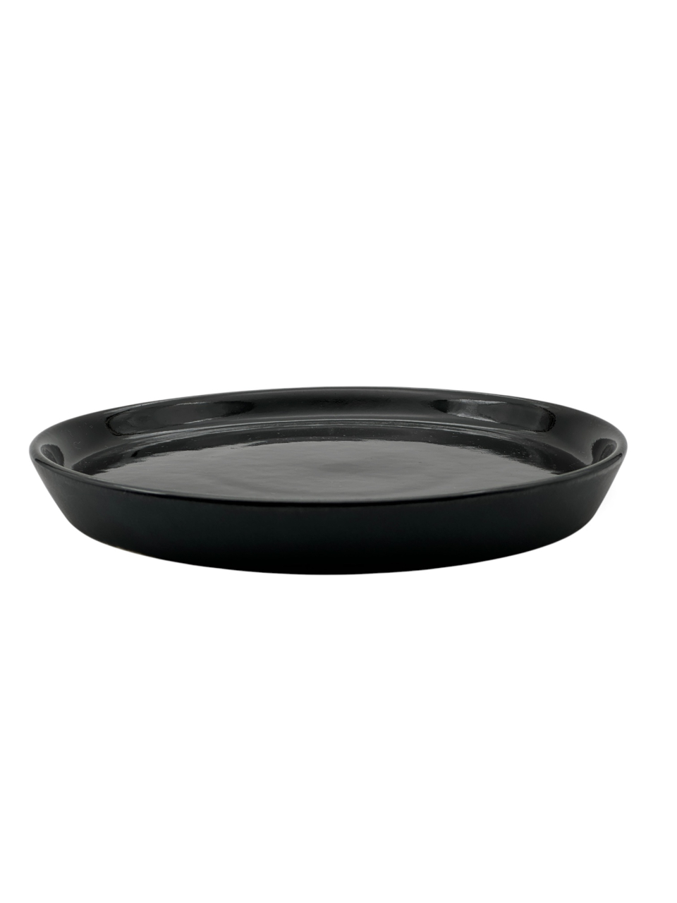 Farfurie Vulcano Duo Mare 25cm Gresie Ceramica (Negru lucios interior exterior) [6]
