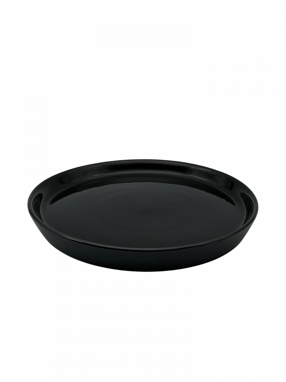 Farfurie Vulcano Mare 25cm Gresie Ceramica ( Negru lucios interior, Negru mat exterior) [1]