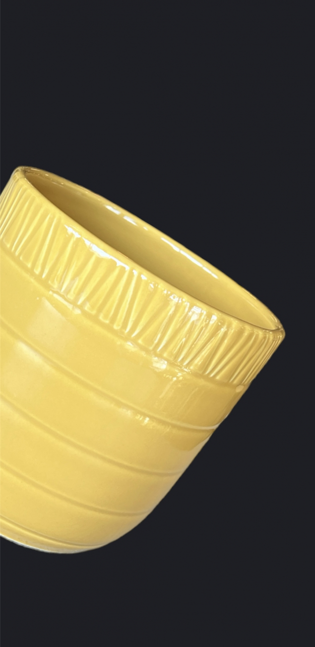 Ghiveci Flori Ocru Linii HOME (Diamentru 13 cm Inaltime 13 cm) mascã ceramică [4]