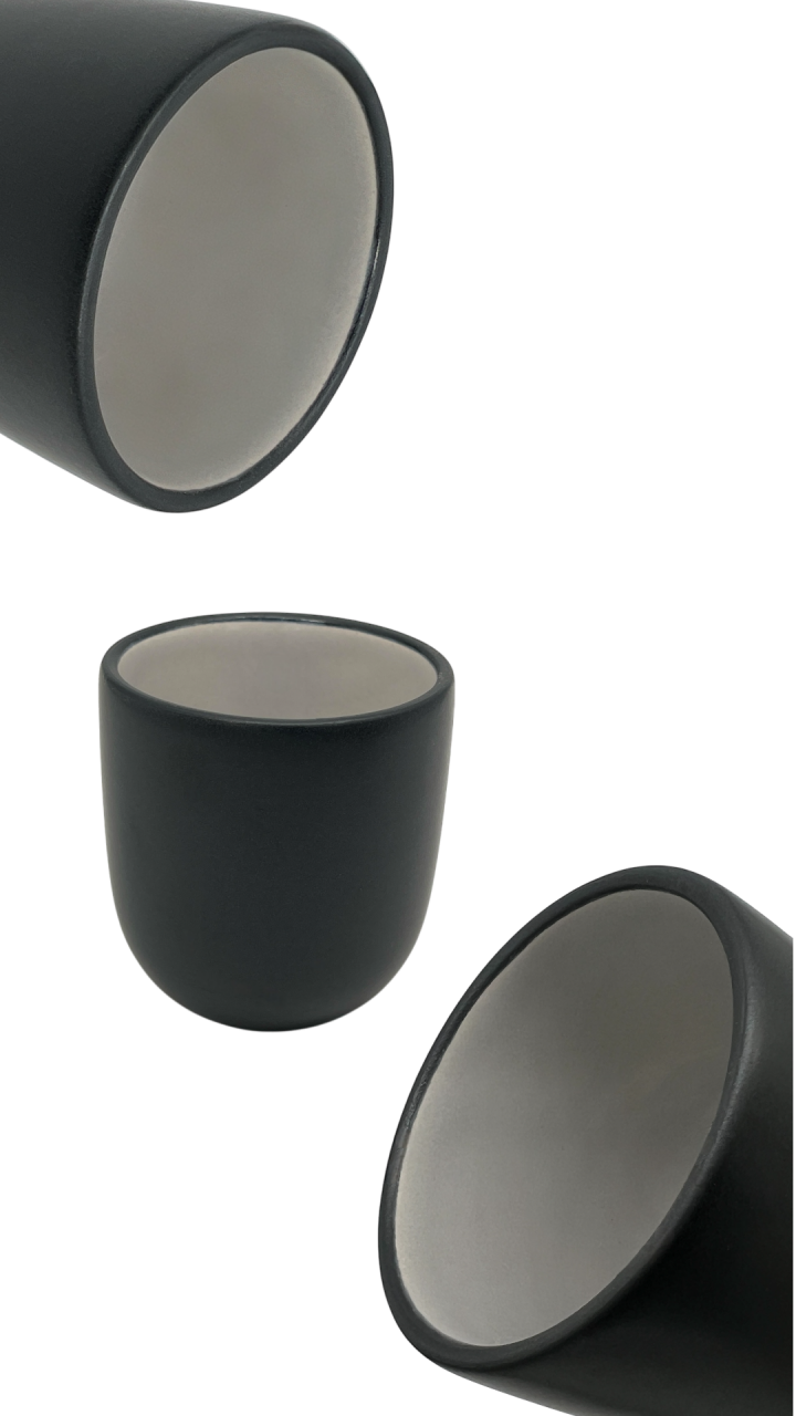 Pahar Cafea Novum Black Beauty 150ml (espresso lung cu lapte)  Negru + Gri-Crem [8]