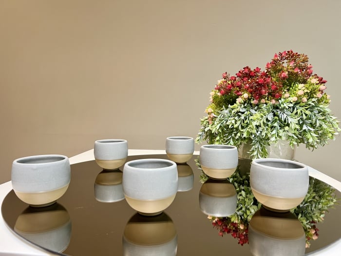 Pahar Ceramica Heritage Gri (Glazurat Manual) 300ml [8]