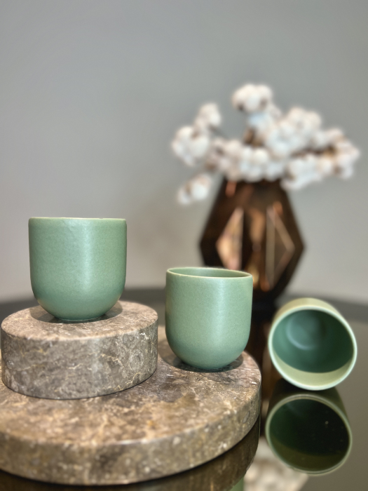 Pahar Cafea Novum (Verde Menta Pudrat-Mat, 150ml) Gresie Glazuratã Manual [5]