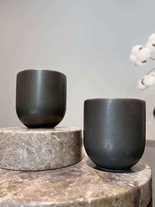 Pahar Cafea Novum Vulcano (Negru Antracit-Mat, 150ml) Gresie Glazuratã Manual [3]