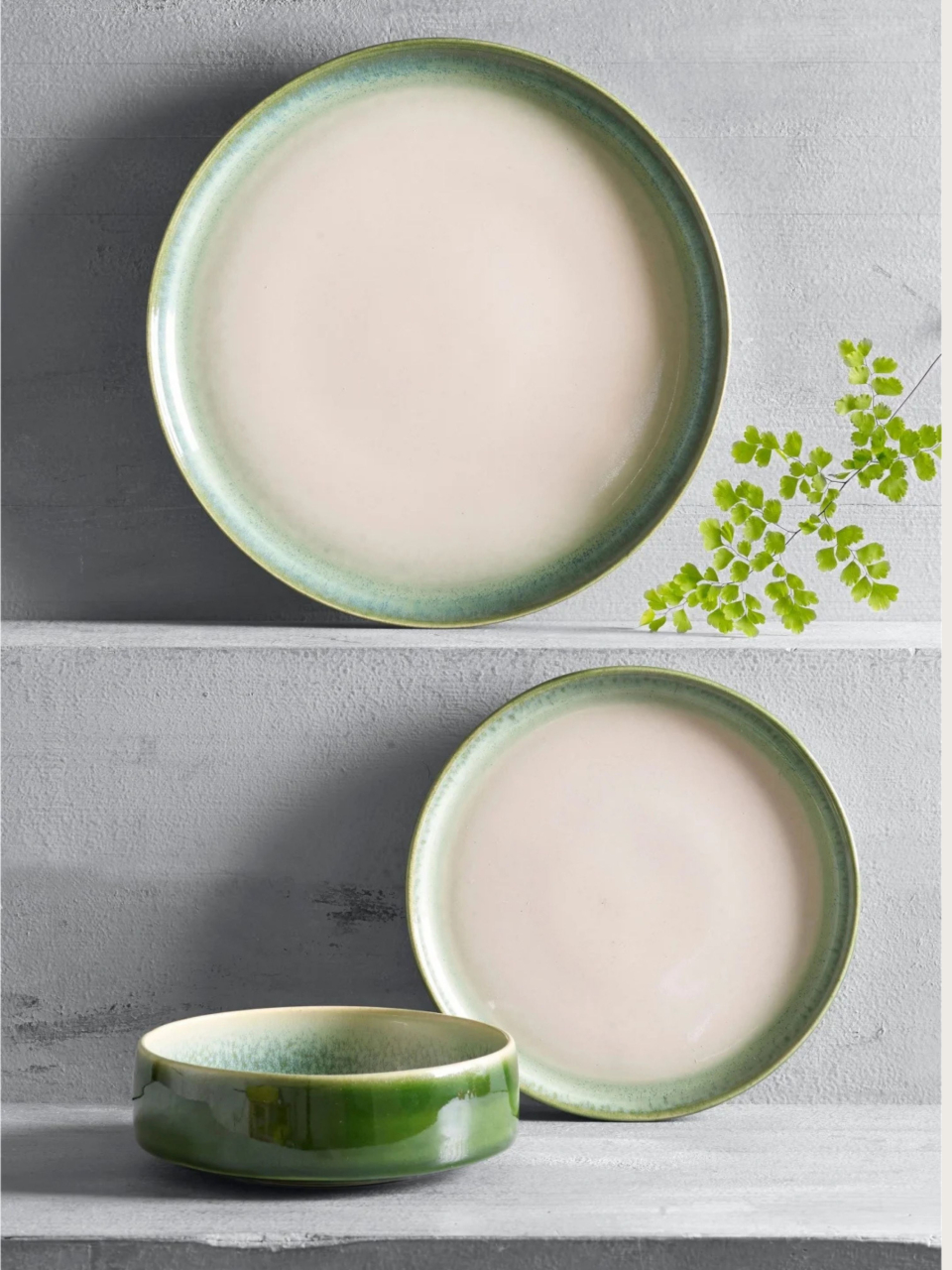 SET 108 Farfurii Desert, diamtrul 20cm, Infinity Green, Glazurare Manualã, Horeca Profesional) [5]