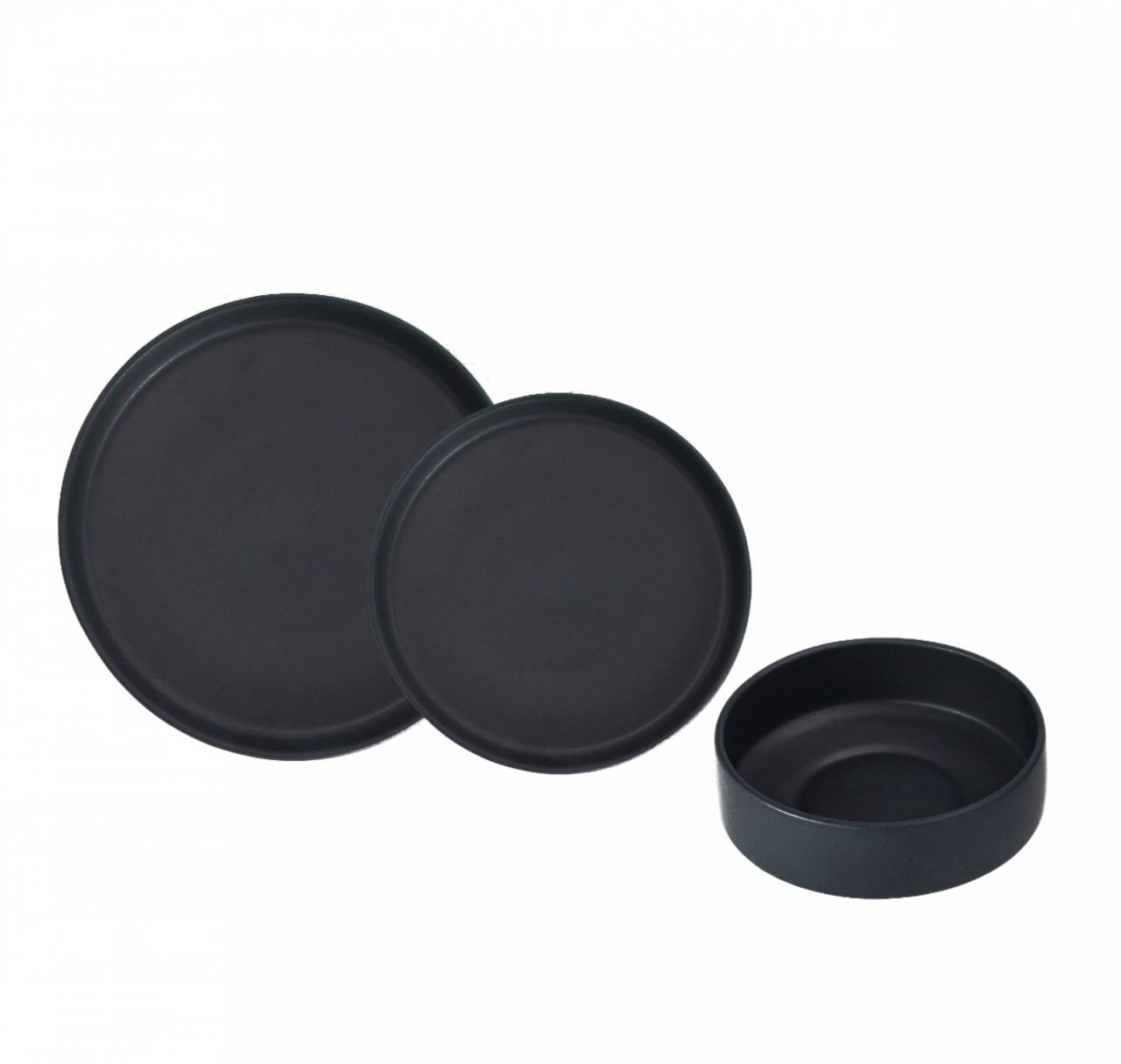 Set 18 Piese Farfurii Ceramica Vulcano (Negru Mat Carbon) [2]