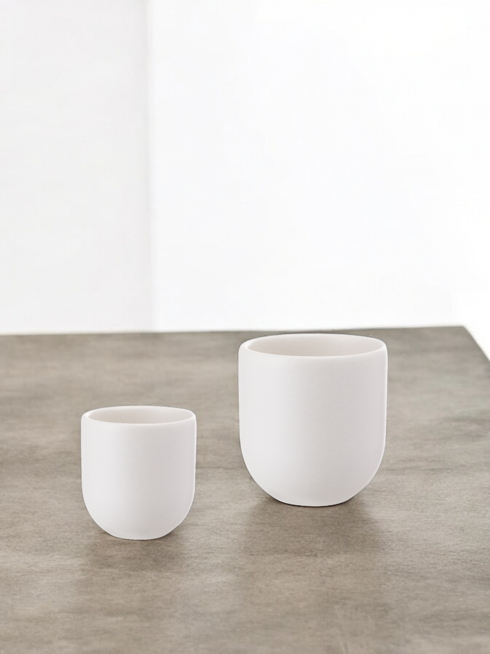SET 2 PAHARE CAFEA NOVUM ALB MAT (1 PAHAR 150ML, 1 PAHAR 75ML) [3]