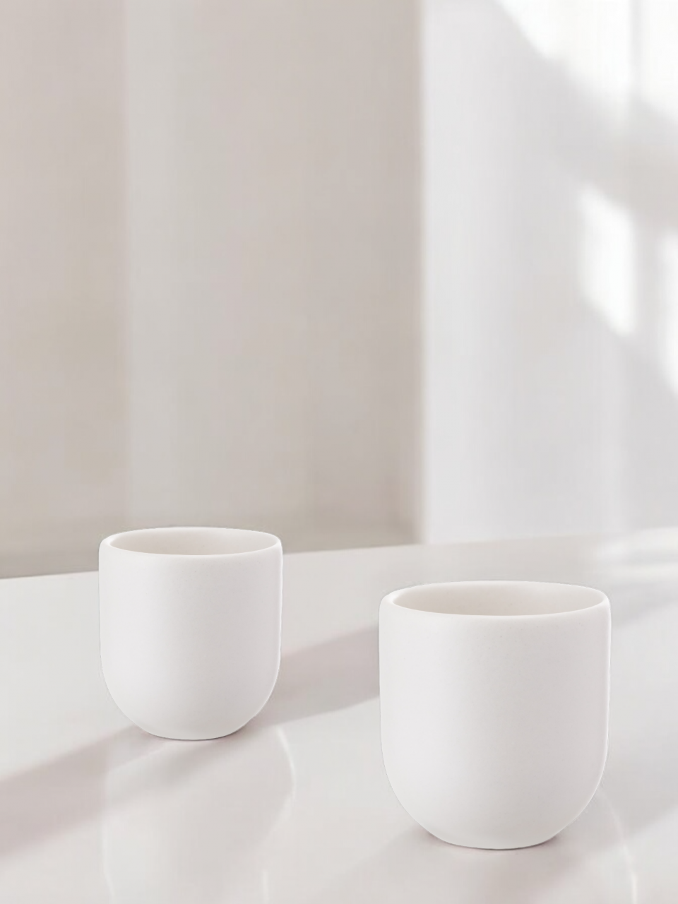SET 2 PAHARE CAFEA NOVUM ALB MAT (1 PAHAR 150ML, 1 PAHAR 75ML) [7]