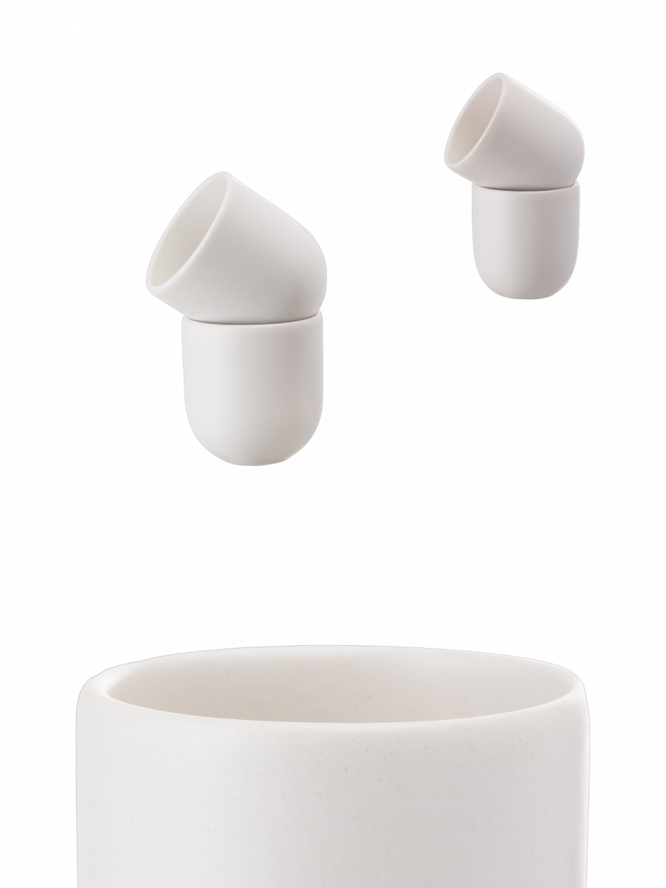 SET 2 PAHARE CAFEA NOVUM ALB MAT (1 PAHAR 150ML, 1 PAHAR 75ML) [4]