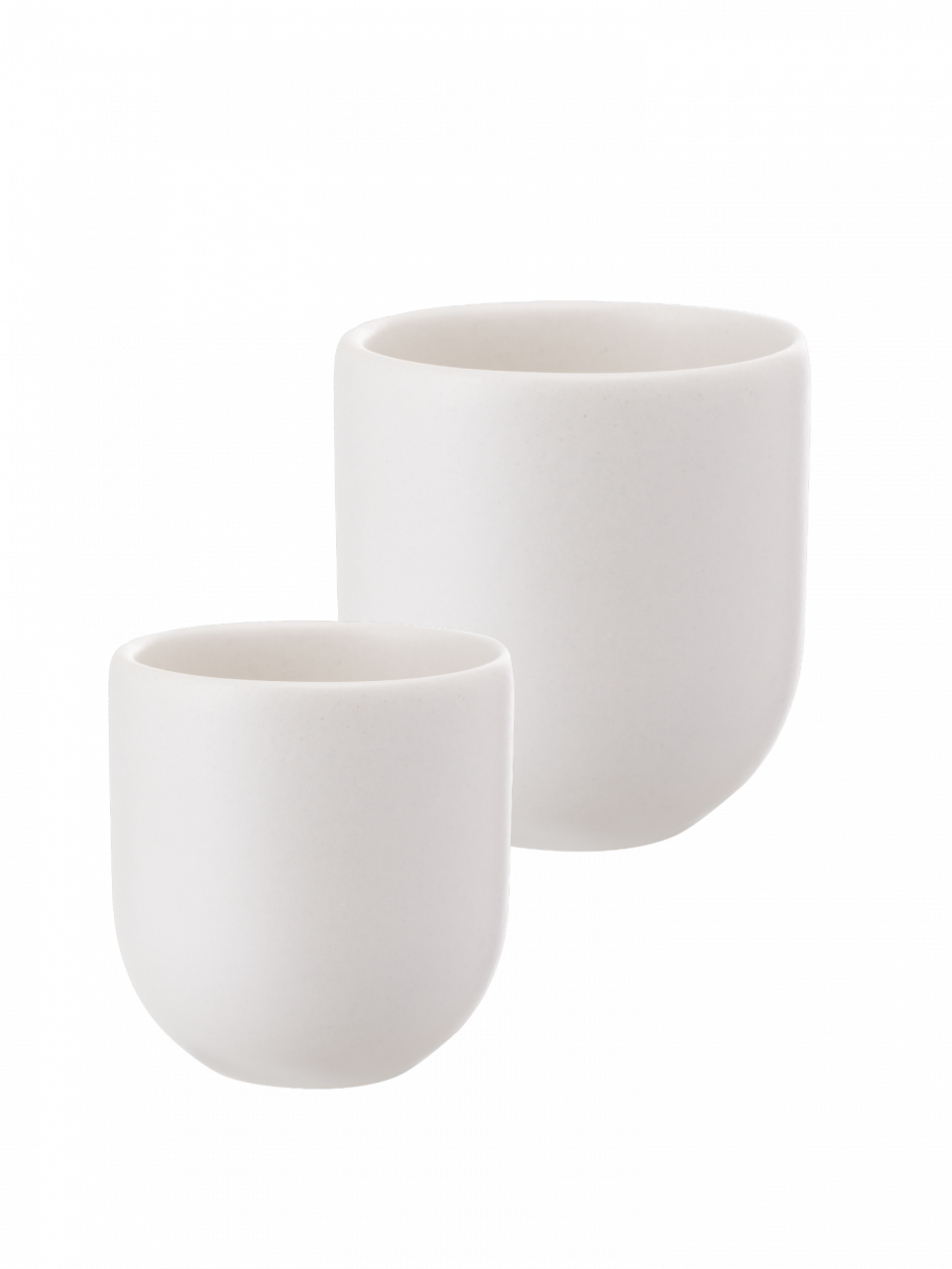 SET 2 PAHARE CAFEA NOVUM ALB MAT (1 PAHAR 150ML, 1 PAHAR 75ML) [2]