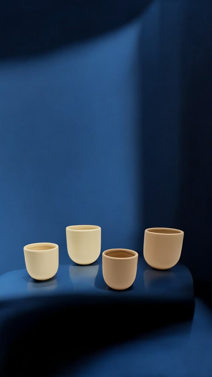 Set 4 Pahare Cafea Novum Margo Vanilie (2 pahare 80ml, 2 pahare 250ml) [4]