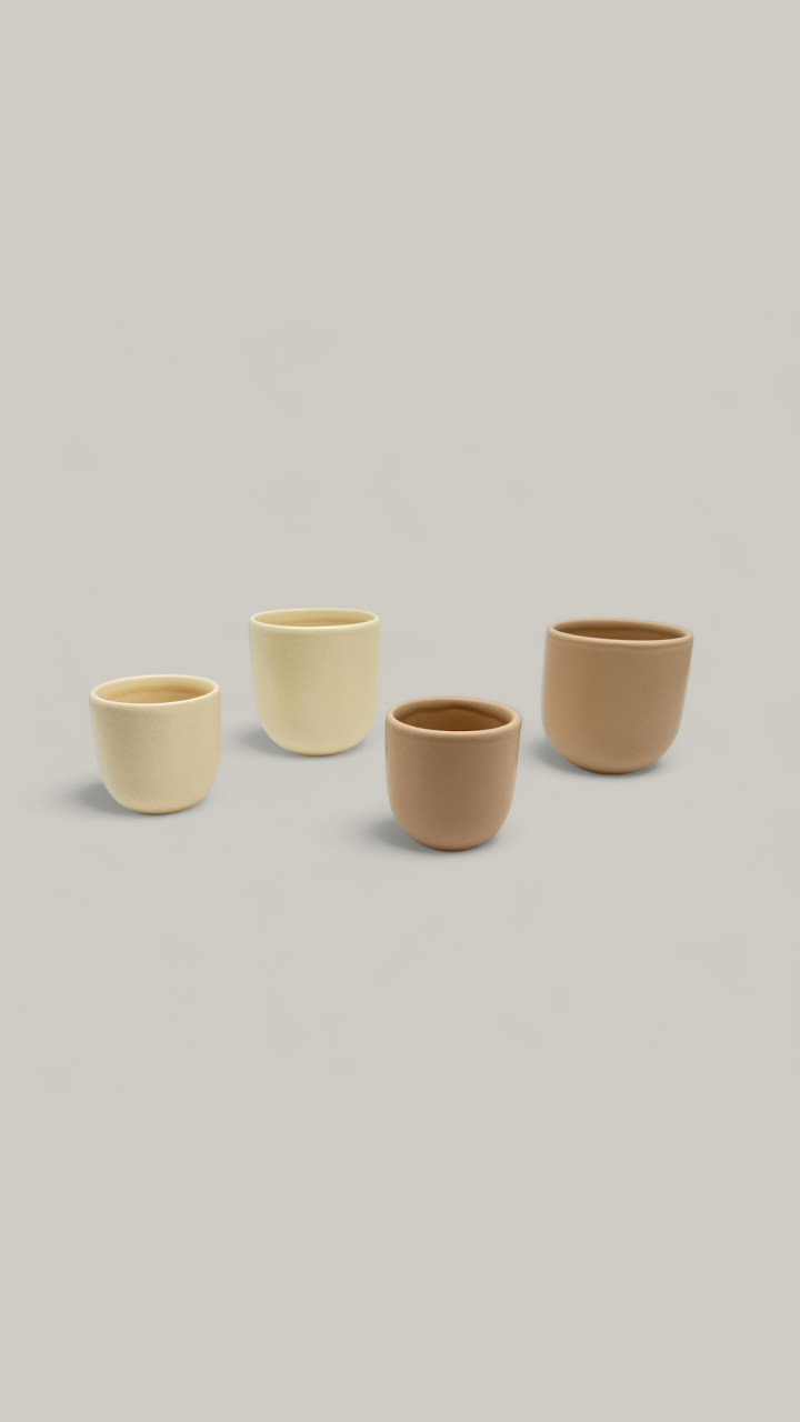 Set 4 Pahare Cafea Novum Margo Vanilie (2 pahare 80ml, 2 pahare 250ml) [8]