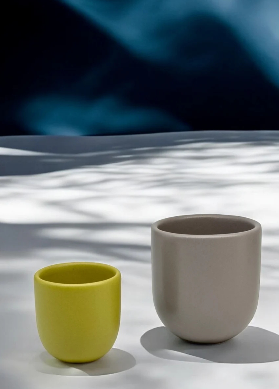 Set Cești Pahare Cafea NOVUM Springtime Gri Galben Verde [2]