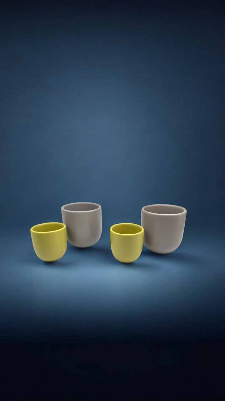 Set Cești Pahare Cafea NOVUM Springtime Gri Galben Verde [9]